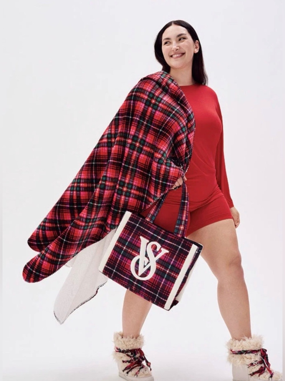 Victoria’s Secret Limited Edition Plaid Tote & Blanket